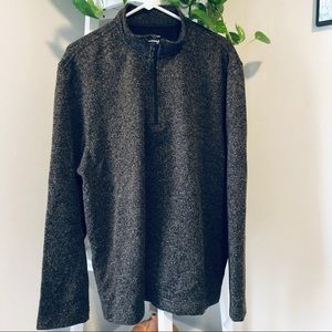 Van Heusen Half Zip Sweater Brown/Grey XL